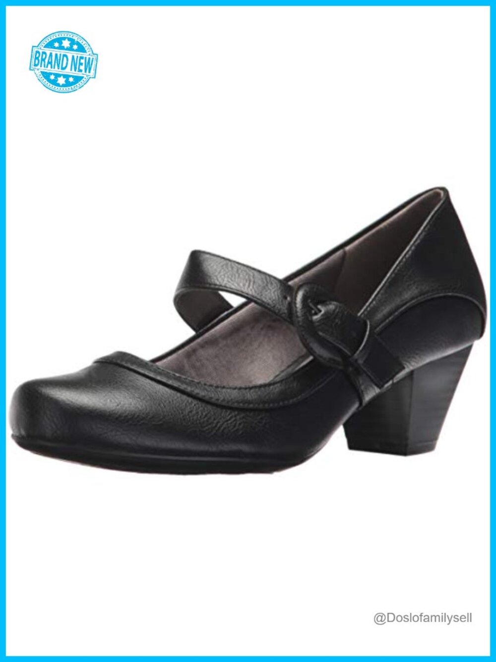 LifeStride Rozz Mary Jane Pumps Faux Leather Block Heel 1 7/8" Slip-On Women's